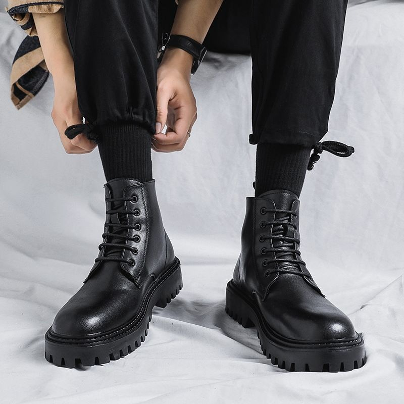 Men'S Shoes With Height Increase - Bottes en cuir pour hommes, style